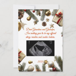 Merry Christmas Grandparents Pregnancy Invitations Einladung