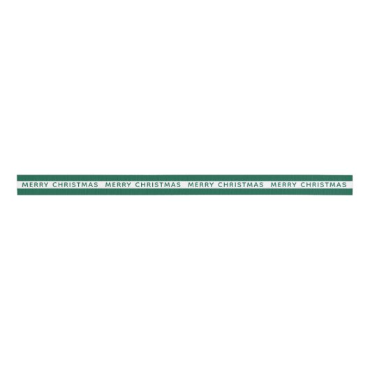 Merry Christmas Green And White Striped Festive Ripsband (Vorderseite)