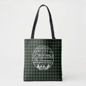Merry Christmas Green & Black Buffalo Plaid Custom Tasche (Vorderseite)