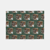 Merry Christmas Green Photo Holiday Fleecedecke (Vorderseite (Horizontal))