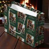 Merry Christmas Green Photo Holiday Große Geschenktüte