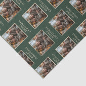 Merry Christmas Green Photo Holiday Seidenpapier (Detail)