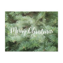 MERRY CHRISTMAS Green Pine Tree Holiday