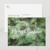 MERRY CHRISTMAS Green Pine Tree Holiday Feiertagspostkarte (Vorne/Hinten)