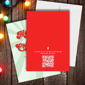 Merry Christmas Green Retro Typografie QR Code Einladung