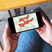 Merry Christmas Green Retro Typography QR Code Einladung