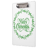 MERRY CHRISTMAS GREEN WREATH KLEMMBRETT (Links)