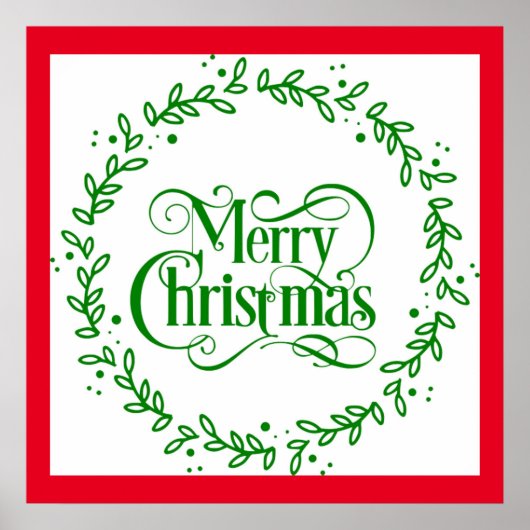 MERRY CHRISTMAS GREEN WREATH POSTER (Vorne)