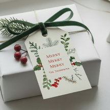 Merry (Christmas) Greenery & Berries Elegant