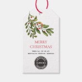Merry Christmas Greenery Business Logo Geschenkanhänger (Vorderseite)