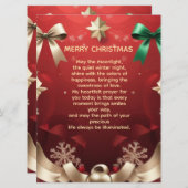 Merry Christmas Greeting Card with Festive Ribbons Ankündigung (Vorne/Hinten)