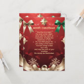 Merry Christmas Greeting Card with Festive Ribbons Karte (Vorderseite/Rückseite Beispiel)