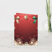Merry Christmas Greeting Card with Festive Ribbons Karte (Rückseite)