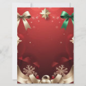 Merry Christmas Greeting Card with Festive Ribbons Karte (Rückseite)