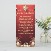 Merry Christmas Greeting Card with Festive Ribbons Karte (Stehend Vorderseite)