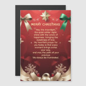 Merry Christmas Greeting Card with Festive Ribbons Magnetkarte (Vorne/Hinten)