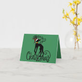 Merry Christmas Greyhound Karte (Gelbe Blume)
