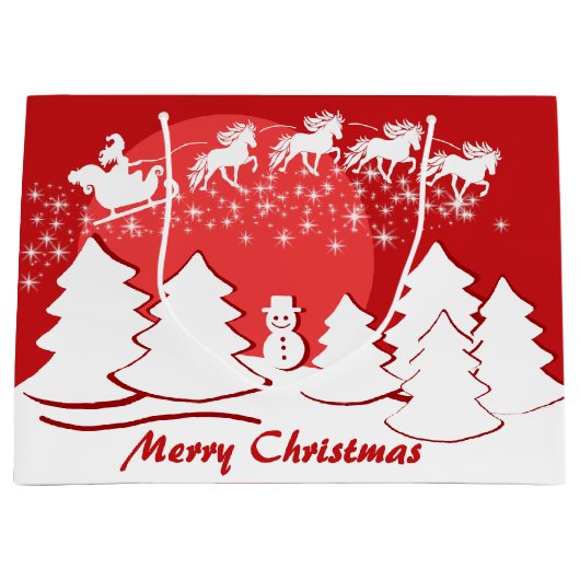 Merry Christmas Große Geschenktüte (Vorderseite)
