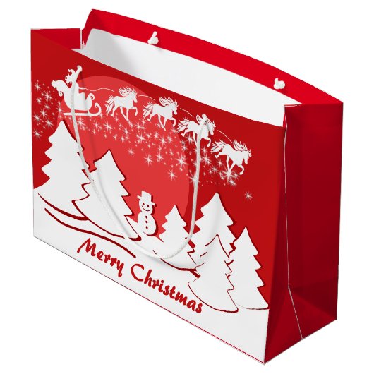 Merry Christmas Große Geschenktüte (Rückseite Schrägansicht)