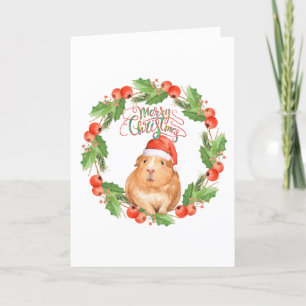 Merry Christmas Guinea Pig Greeting Card Karte