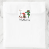 Merry Christmas Hairdresser Festive Stylist Xmas Quadratischer Aufkleber (Tasche)