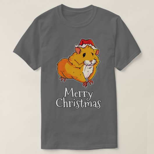 Merry Christmas Hamster Santas Hat Hamster T-Shirt (Design vorne)