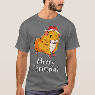 Merry Christmas Hamster Santas Hat Hamster T-Shirt