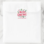 MERRY CHRISTMAS HandDrawn Holiday Whimsical CUSTOM Quadratischer Aufkleber (Tasche)