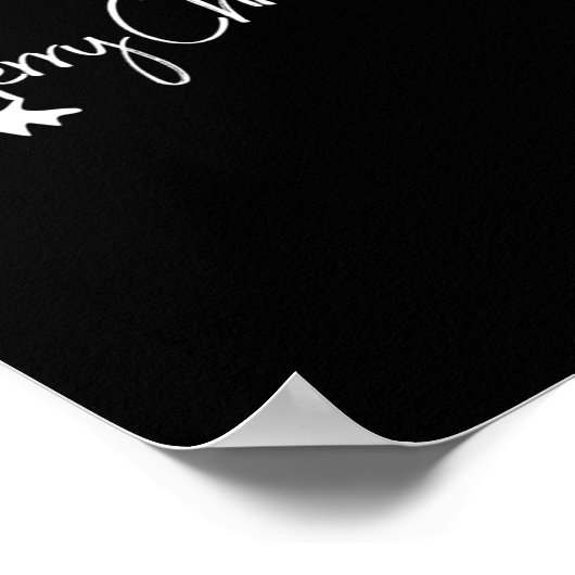 Merry Christmas Handwriting Script With Holly Poster (Ecke)