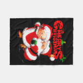 Merry Christmas - Happy Cute Mrs Claus And Mr Clau Fleecedecke (Vorderseite (Horizontal))