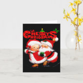 Merry Christmas - Happy Cute Mrs Claus And Mr Clau Karte (Gelbe Blume)