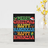 Merry Christmas Happy Hanukkah Kwanzaa Quote  Karte (Gelbe Blume)