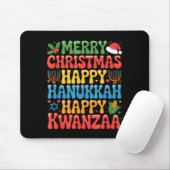 Merry Christmas Happy Hanukkah Kwanzaa Quote Mousepad (Mit Mouse)