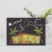 MERRY CHRISTMAS | Happy Holiday Mid Century Modern (Stehend Vorderseite)