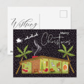 MERRY CHRISTMAS | Happy Holiday Mid Century Modern Postkarte (Vorne/Hinten)