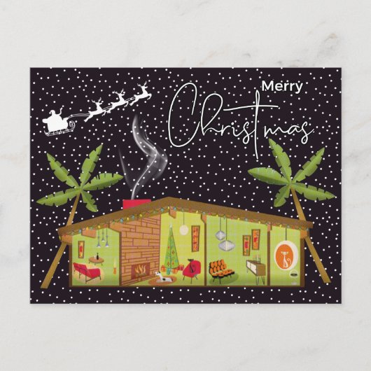 MERRY CHRISTMAS | Happy Holiday Mid Century Modern Postkarte (Vorderseite)
