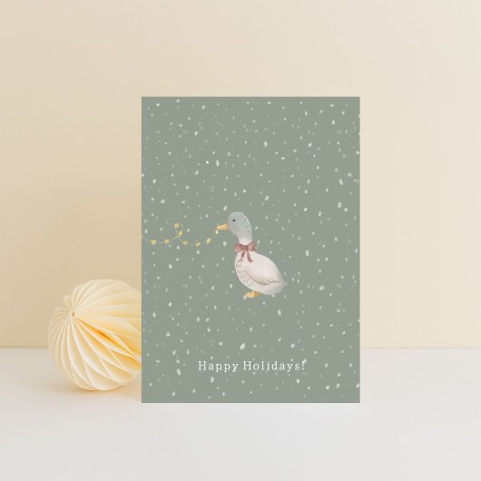Merry Christmas Happy Holidays Duck Card Postkarte