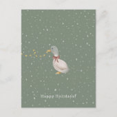 Merry Christmas Happy Holidays Duck Card Postkarte (Vorderseite)