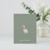 Merry Christmas Happy Holidays Duck Card Postkarte (Stehend Vorderseite)