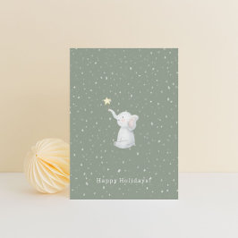 Merry Christmas Happy Holidays Elephant Card Postkarte