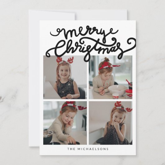 MERRY CHRISTMAS Happy Holidays Fügen Sie Ihre Foto (Vorderseite)