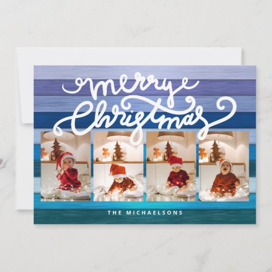MERRY CHRISTMAS Happy Holidays Fügen Sie Ihre Foto (Vorderseite)