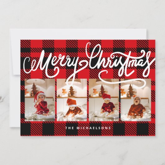 MERRY CHRISTMAS Happy Holidays Fügen Sie Ihre Foto (Vorderseite)