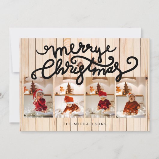 MERRY CHRISTMAS Happy Holidays Fügen Sie Ihre Foto (Vorderseite)