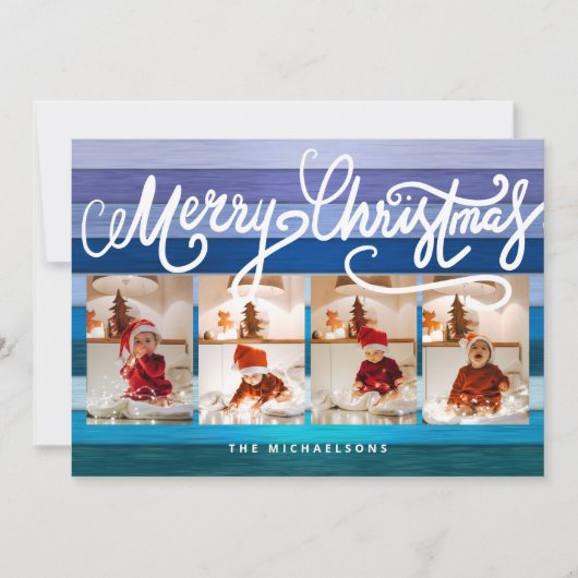 MERRY CHRISTMAS Happy Holidays Fügen Sie Ihre Foto (Vorderseite)