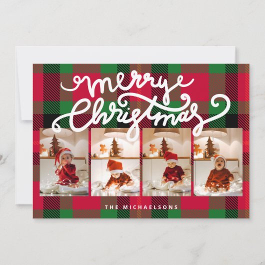 MERRY CHRISTMAS Happy Holidays Fügen Sie Ihre Foto (Vorderseite)