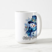 Merry Christmas Happy Holidays Jolly Snowman Kaffeetasse (VorderseiteRechts)