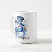 Merry Christmas Happy Holidays Jolly Snowman Kaffeetasse (Vorderseite Links)