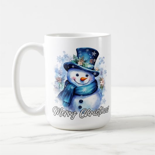 Merry Christmas Happy Holidays Jolly Snowman Kaffeetasse (Links)