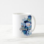 Merry Christmas Happy Holidays Winter Snowman Kaffeetasse (VorderseiteRechts)